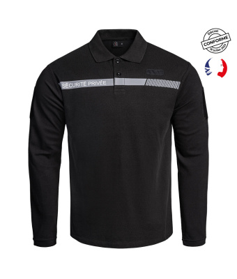 POLO SÉCU-ONE MANCHES LONGUES SECURITE PRIVEE NOIR