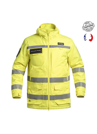 PARKA HARDSHELL SÉCU-ONE WF 150 HV-TAPE SECURITE PRIVEE JAUNE