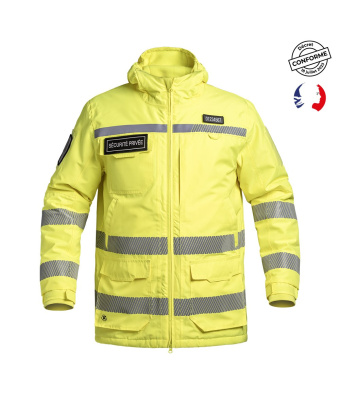 PARKA HARDSHELL SÉCU-ONE WF 150 HV-TAPE SECURITE PRIVEE JAUNE