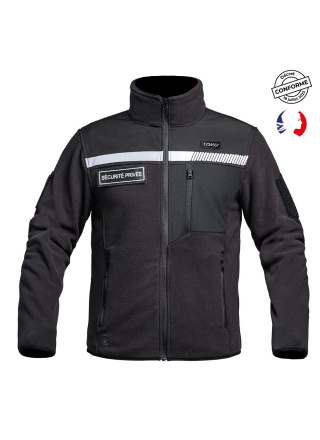 VESTE POLAIRE SÉCU-ONE HV-TAPE SECURITE PRIVEE NOIR