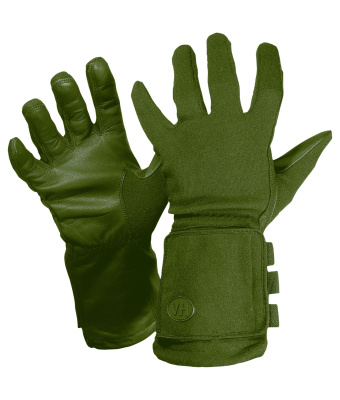 GANTS LONGS A FENETRE EN CUIR VEGA OG39 VERT OD