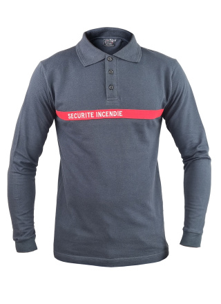 POLO ANTHRACITE SECURITE INCENDIE MANCHE LONGUE -  FLASH3