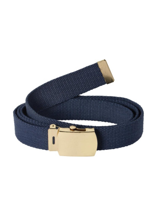 CEINTURE TOILE UNIE MARINE BOUBLE DORÉE