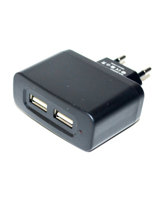 Adaptateur secteur prise double pour cordon de chargement USB
