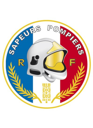 AUTOCOLLANT SAPEURS POMPIERS MODELE ROND