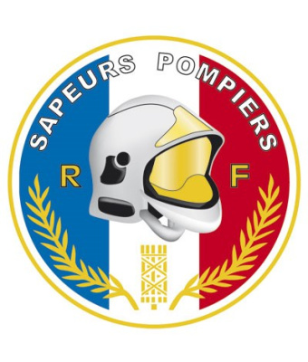 AUTOCOLLANT SAPEURS POMPIERS MODELE ROND