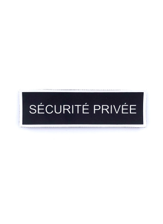 BANDEAU D'IDENTIFICATION RETRO-REFLECHISSANT FOND NOIR SECURITE PRIVEE