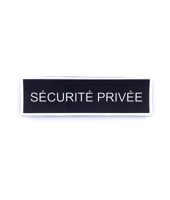 BANDEAU D'IDENTIFICATION RETRO-REFLECHISSANT FOND NOIR SECURITE PRIVEE