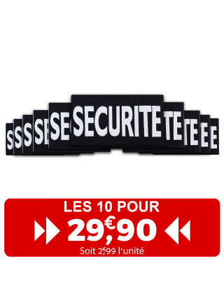 LE PACK DE 10 BRASSARD NOIR SECURITE