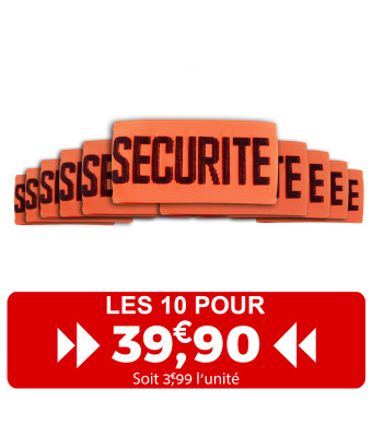 LE PACK DE 10 BRASSARD ELASTIQUE SECURITE