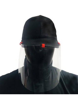 CASQUETTE NOIR + VISIÈRE DE PROTECTION