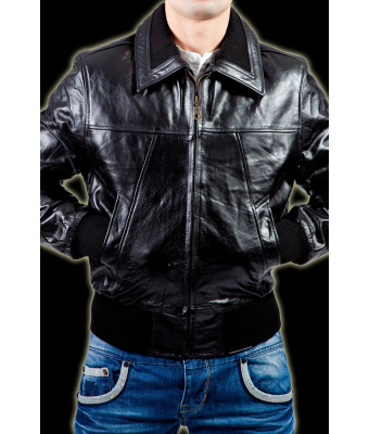 VESTE CUIR CORNEL NOIR