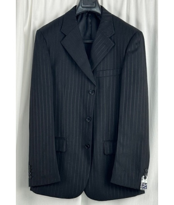 COSTUME NOIR RAYURE NOIR SATINEE