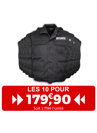 LE PACK DE 10 GILET MATELASSÉ NOIR SECURITE