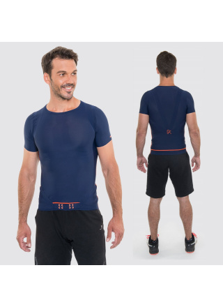 T-SHIRT MANCHES COURTES BLEU MARINE - PERCKO