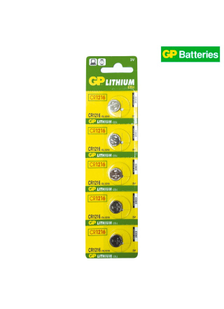 GP PILE BOUTON, LITHIUM, CR1216 X 5