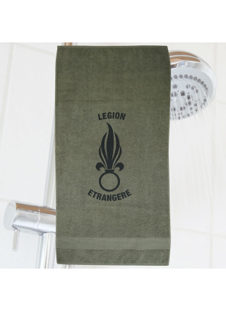 SERVIETTE MILITAIRE AVEC MARQUAGE LEGION LOGO TEXTE - KAKI