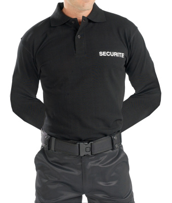 POLO SECURITE NOIR MANCHE LONGUE 