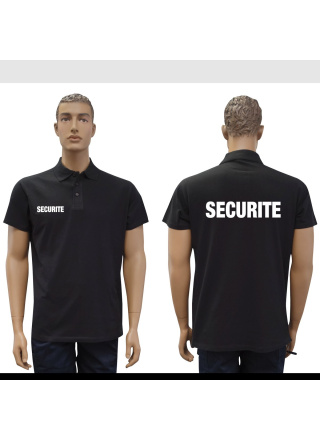 POLO NOIR MC IMPRIME SECURITE