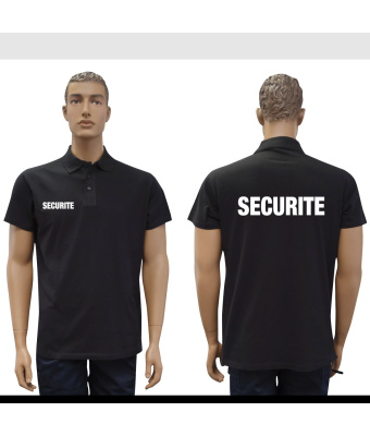 POLO NOIR MC IMPRIME SECURITE