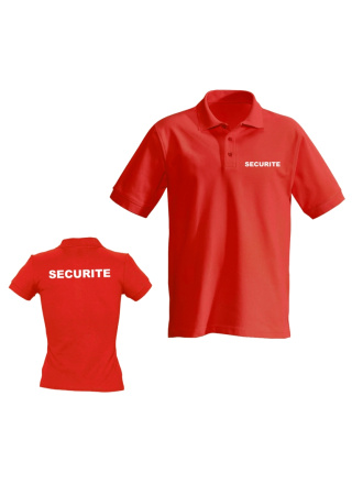 POLO ROUGE MANCHE COURTE SECURITE