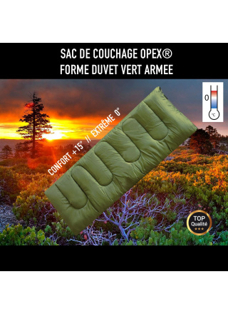 SAC DE COUCHAGE FORME DUVET VERT OD -  OPEX 