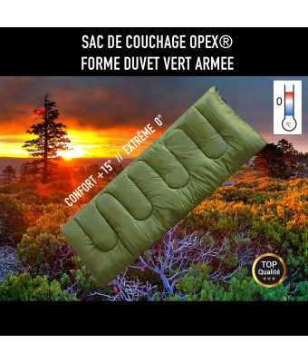 SAC DE COUCHAGE FORME DUVET VERT OD -  OPEX 