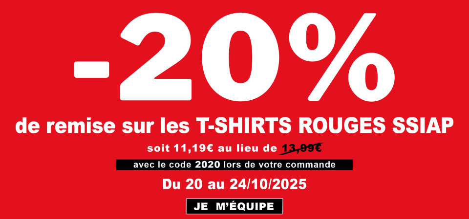 Slider -20% T-SHIRT ROUGE SSIAP