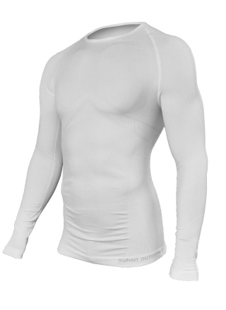 TEE-SHIRT TECHNICAL LINE MANCHES LONGUE BLANC