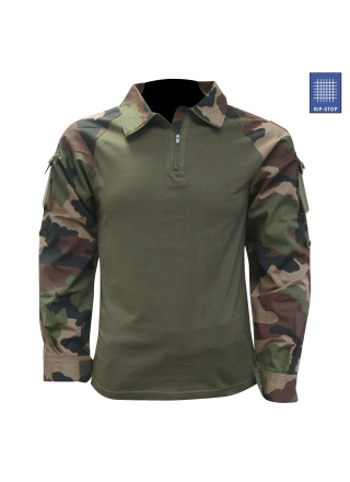 CHEMISE DE COMBAT TYPE UBAS COTON VERT ARMÉE ET CAMO CE