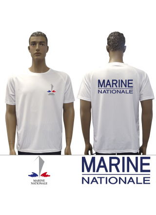 T-SHIRT FELIN BLANC MARINE NATIONALE