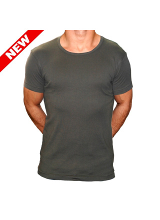 T-SHIRT SLIM VERT COTE 1X1