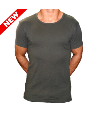 T-SHIRT SLIM VERT COTE 1X1