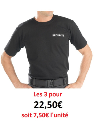 Le PACK de 3 T-SHIRT NOIR SECURITE