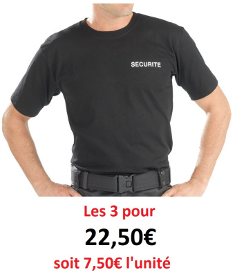 Le PACK de 3 T-SHIRT NOIR SECURITE