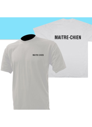 TEE SHIRT BLANC MC IMPRIME MAITRE CHIEN