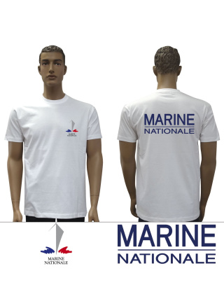 T-SHIRT BLANC MARINE NATIONALE