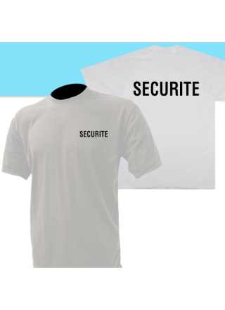 TEE SHIRT BLANC MC IMPRIME SECURITE