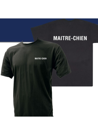 TEE SHIRT NOIR MC IMPRIME MAITRE CHIEN