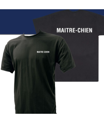 TEE SHIRT NOIR MC IMPRIME MAITRE CHIEN