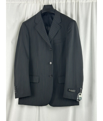 COSTUME GRIS FONCE RAYURE ORANGE