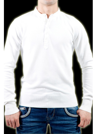 PULL BLANC BOUTON COL NEXT STYLE